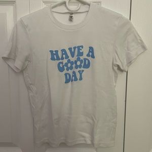 Small white and blue tee